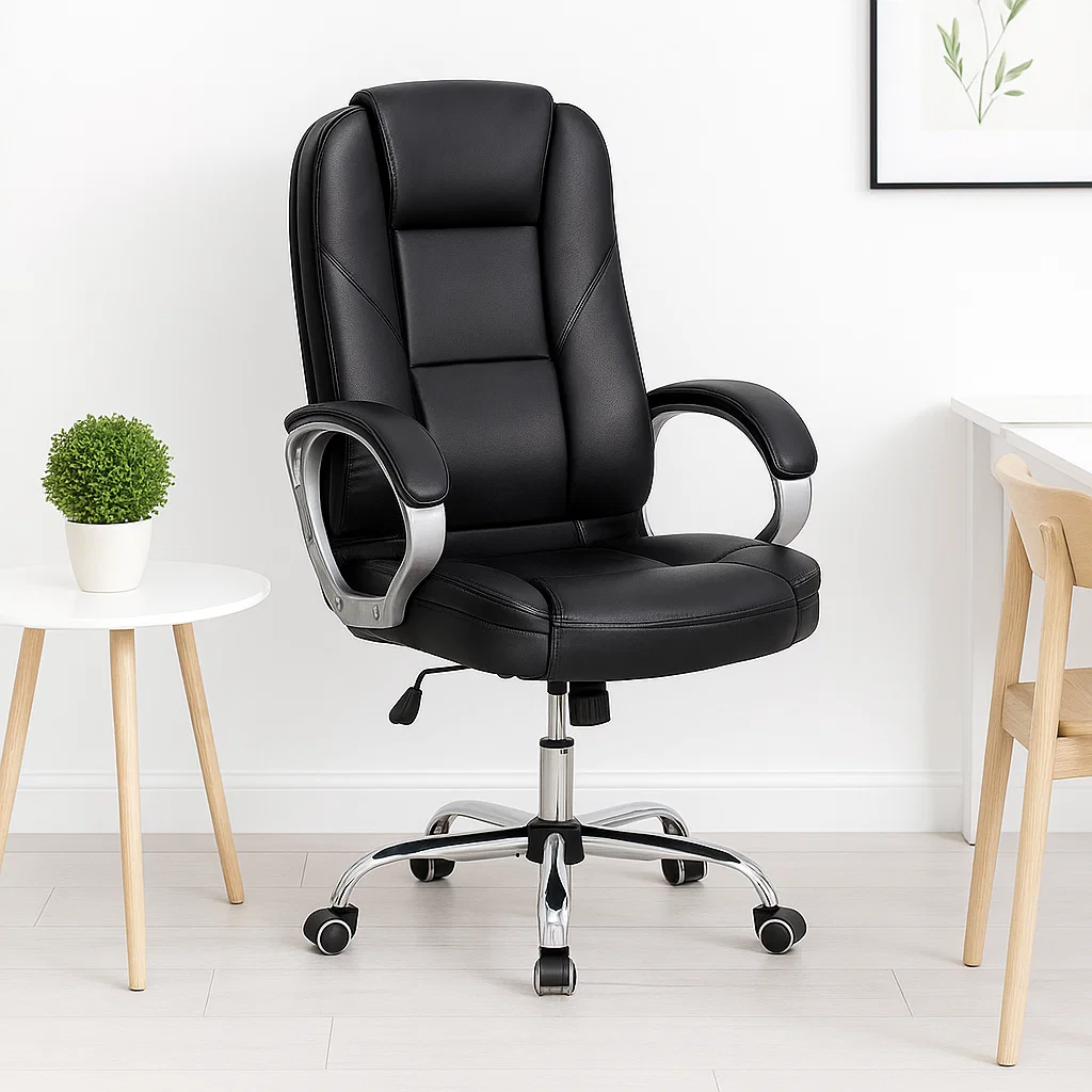 Silla de Oficina Ejecutiva Magnus Cuero Sintético - Negro