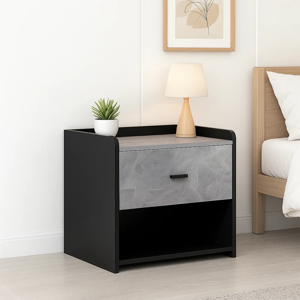 Velador Marmol MDF Gris