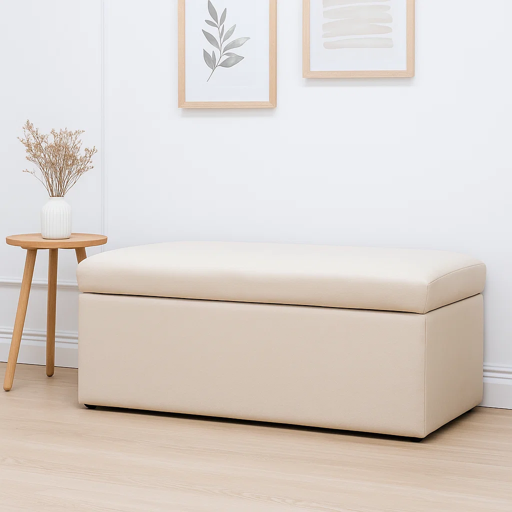 Banqueta con Almacenamiento Oculto Tapizada - Banco