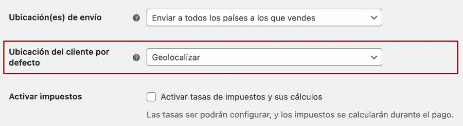 Selección de Geolocalización ubicación cliente WooCommerce