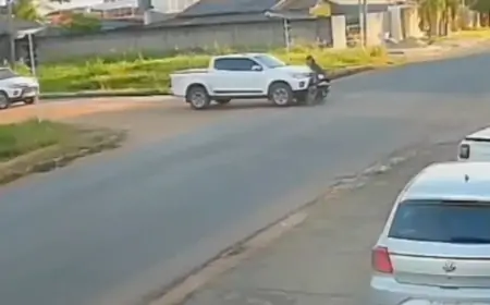 Gravíssimo Acidente em Ji-Paraná: Camionete Atravessa Preferencial e Colide com Motociclista