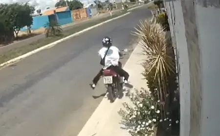 Vídeo da Tragédia: Motociclista perde a vida após colisão contra lixeira