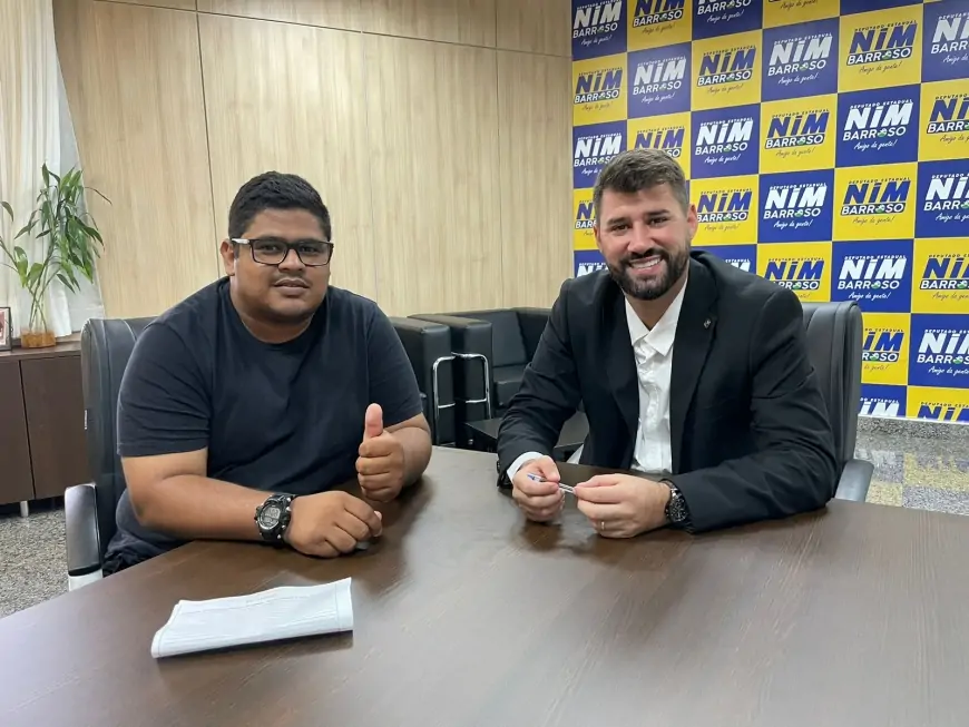 Deputado Nim Barroso recebe vereador de Colorado do Oeste