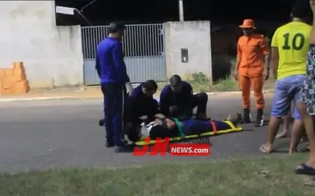 Acidente de trânsito no bairro parque brasil deixa motociclista ferido