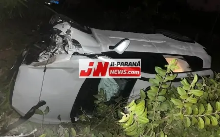 Acidente de Trânsito na Linha 128 com Linha 82: Toyota Corolla Cross Capota