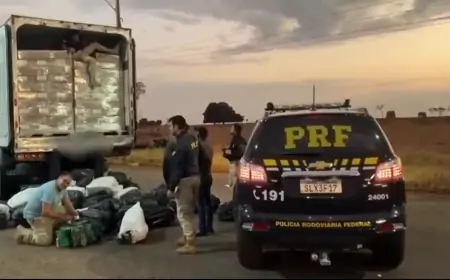 PRF faz a maior apreensão de drogas de 2024 a qual foi carregada em Ji-Paraná