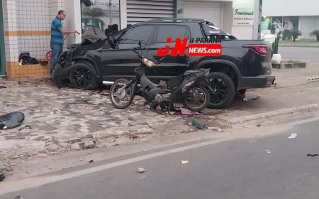 Motociclista e Passageiro Feridos em Acidente no Centro de Ji-Paraná