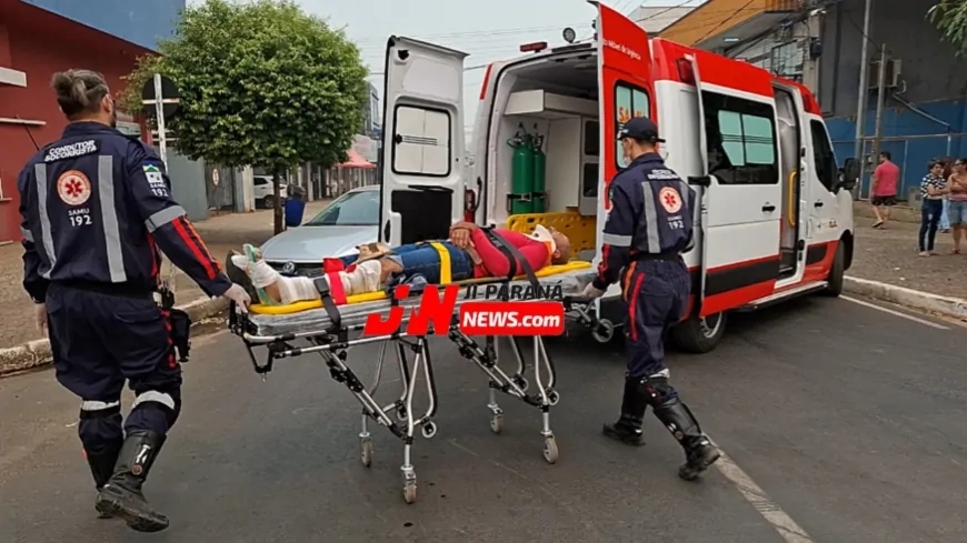 Motociclista sofre fratura após colisão com carro em Ji-Paraná