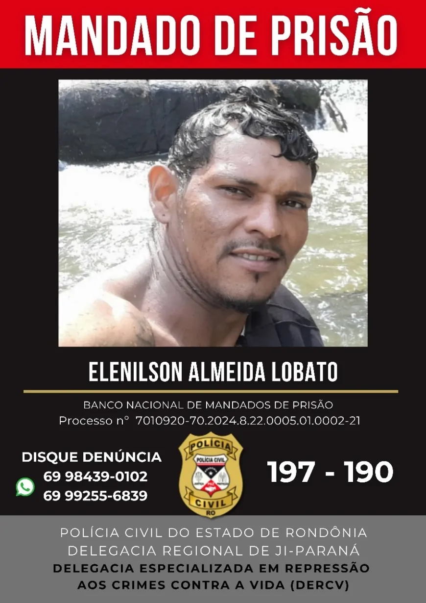 Polícia Civil de Ji-Paraná busca suspeito foragido por homicídio