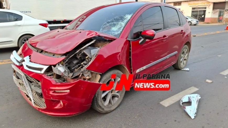 Acidente Entre Carro e Moto é Registrado em Ji-Paraná