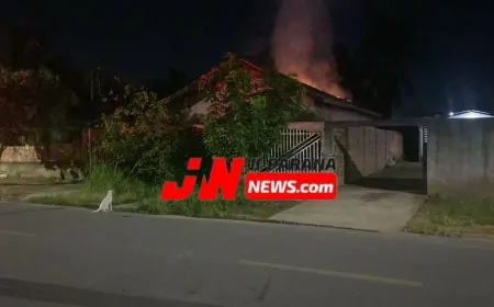 Incêndio em Residência Mobiliza Corpo de Bombeiros e Polícia Militar