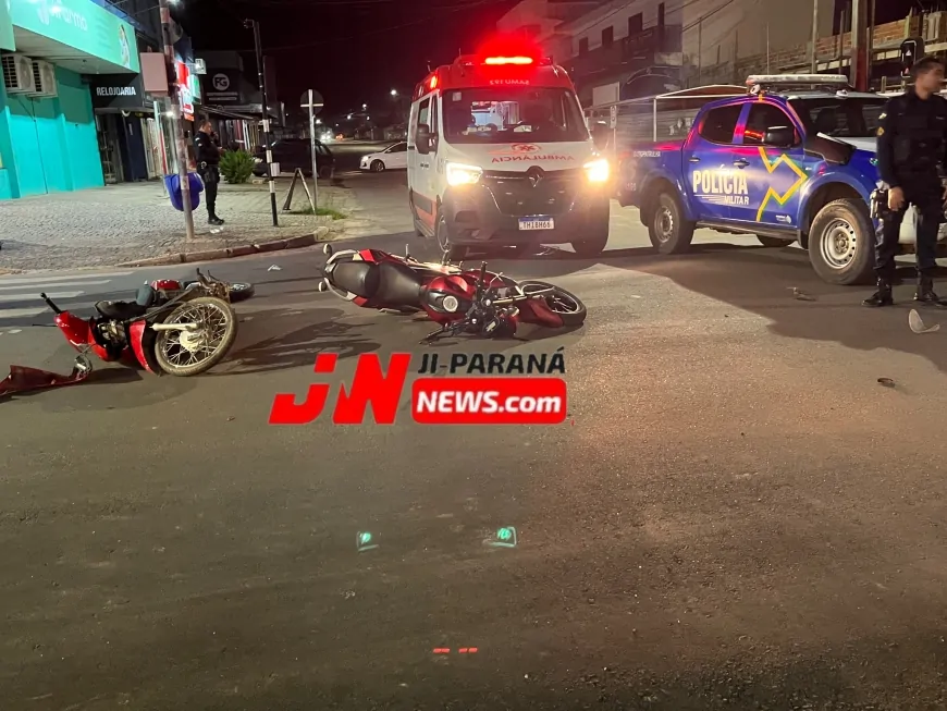 Imprudência no trânsito: motociclista avança sinal e causa acidente envolvendo crianças