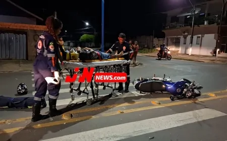 Motociclista e Ciclista Ficam Feridos em Colisão no Segundo Distrito