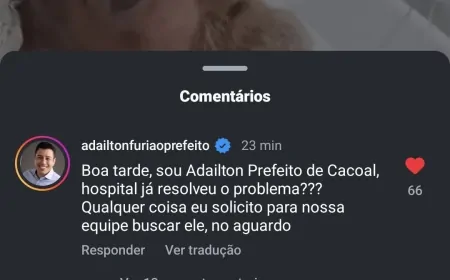 Prefeito de Cacoal se sensibiliza com situação de paciente de Ji-Paraná e se prontifica a enviar ambulância para buscá-lo