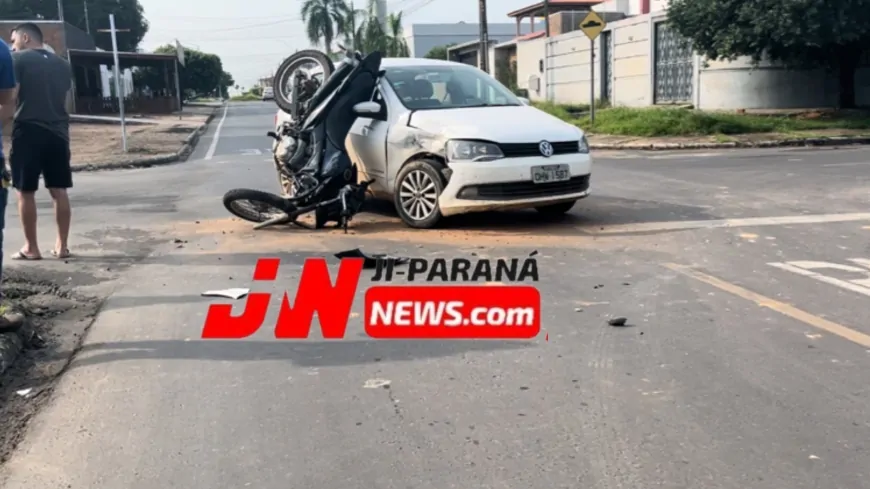 Imprudência no Trânsito: Motociclista Fica Ferido em Ji-Paraná