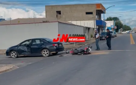 Acidente em Ji-Paraná mobiliza SAMU e polícia na Avenida Maringá