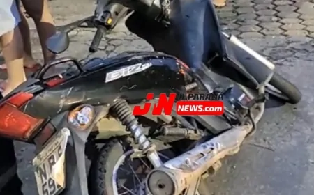 Acidente em cruzamento movimentado de Ji-Paraná deixa dois motociclistas feridos