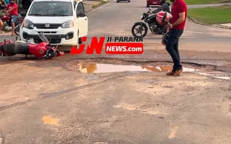 Acidente de Trânsito em Ji-Paraná: Colisão entre Carro e Moto Deixa Motociclista Ferido