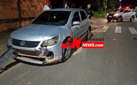 Polícia Militar registra acidente no bairro Nova Brasília; motorista é atendido pelo SAMU