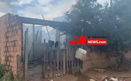 Casa fica Destruída após incêndio no Bairro Primavera