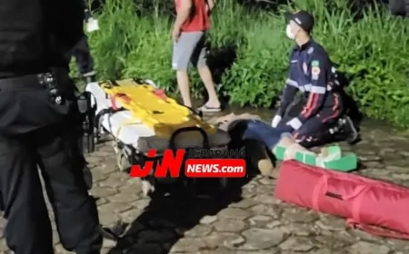 Motociclista Fica Ferida em Colisão Frontal com Caminhonete