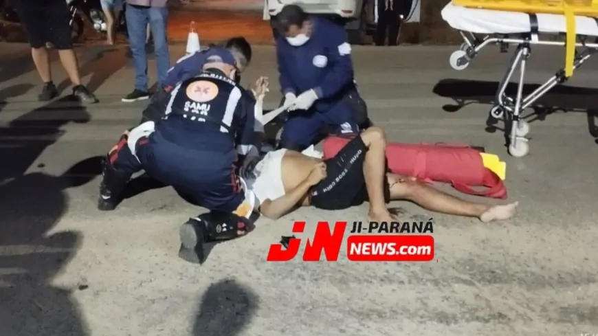 Motociclista fica em estado crítico após colisão frontal em Ji-Paraná