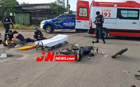 Acidente entre moto e Camionete deixa um ferido em Ji-Paraná