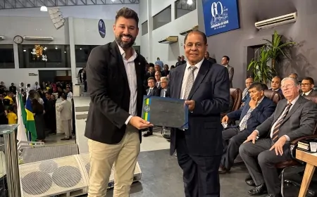 Deputado Nim Barroso entrega Voto de Louvor à Assembleia de Deus em Ji-Paraná pelos 60 anos de história
