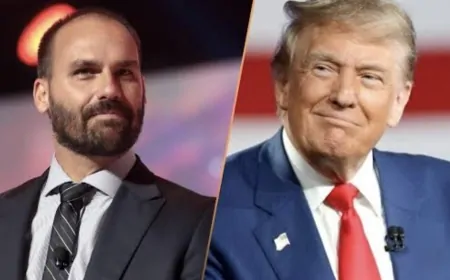 Eduardo Bolsonaro diz que a redução das tarifas impostas por Trump só será negociada mediante Anistia total e irrestrita aos presos do 8 de Janeiro