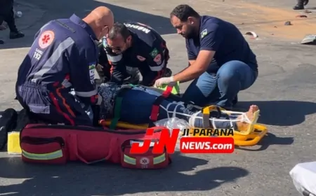 Motociclista Fica Ferida Após Colisão com Carro no Centro de Ji-Paraná