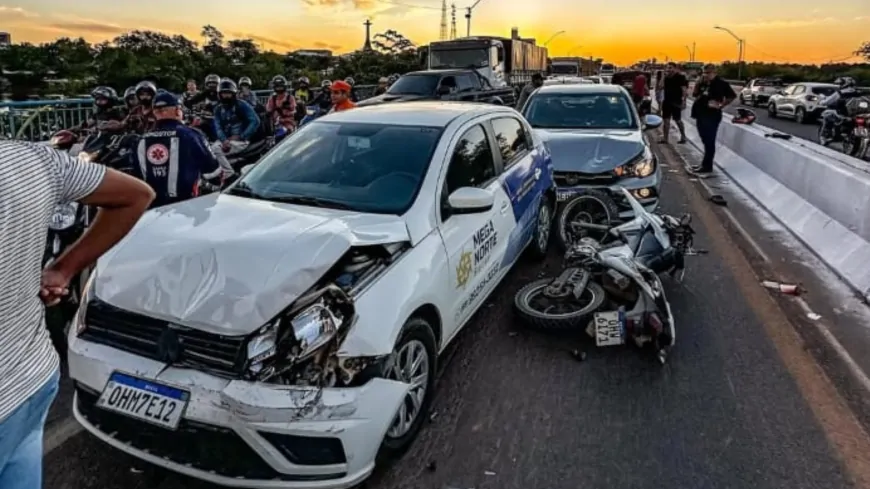 Três Ficam Feridos em Acidentes na Ponte do Rio Machado, em Ji-Paraná