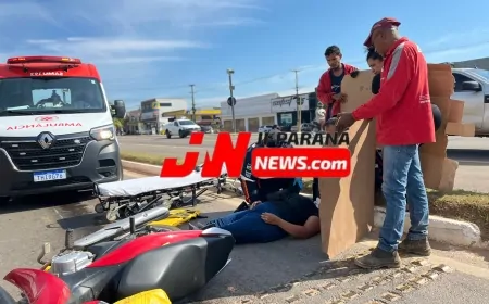Mancha de óleo causa acidente e serve de alerta para motoristas em Ji-Paraná
