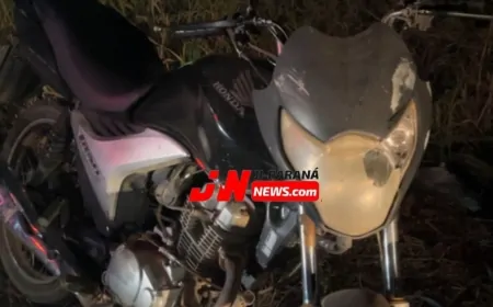 Cachorro atravessa pista e motociclista sofre acidente na estrada do aeroporto