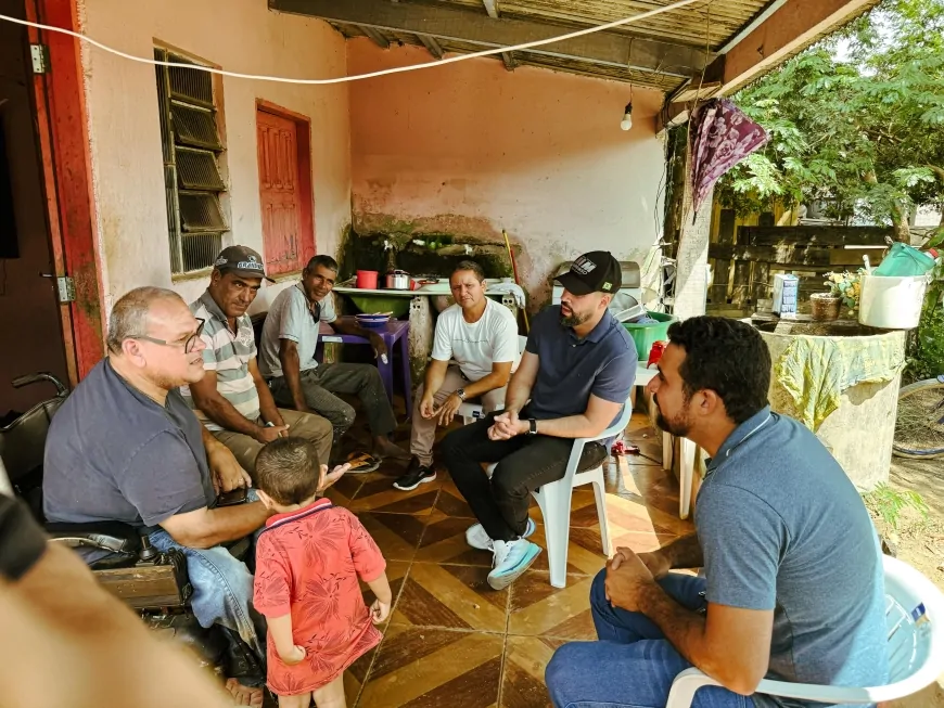 Deputado Nim Barroso visita residências em Machadinho d'Oeste ao lado de Fábio Toledo e reforça importância do contato direto com a população