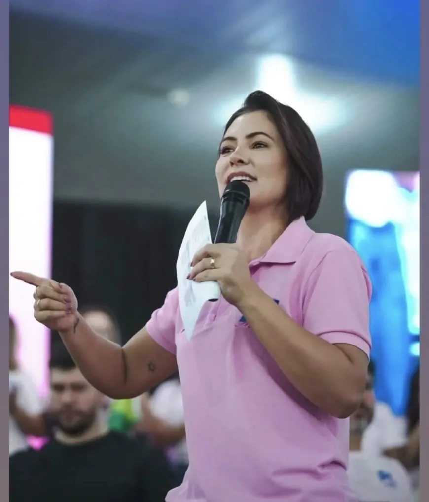 PL traz Michelle Bolsonaro a Ji-Paraná, e ex-primeira-dama confirma Bruno Schied como pré-candidato ao Senado
