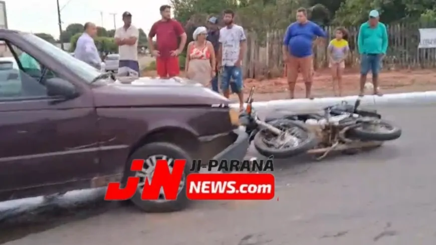 Motociclista sofre ferimentos após colisão em Ji-Paraná