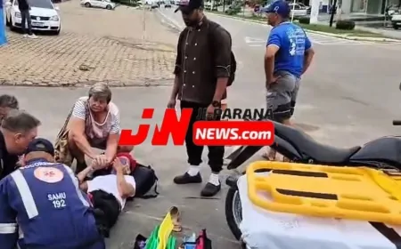 Condutora fica ferida após colisão em rotatória na Marechal Rondon em Ji-Paraná