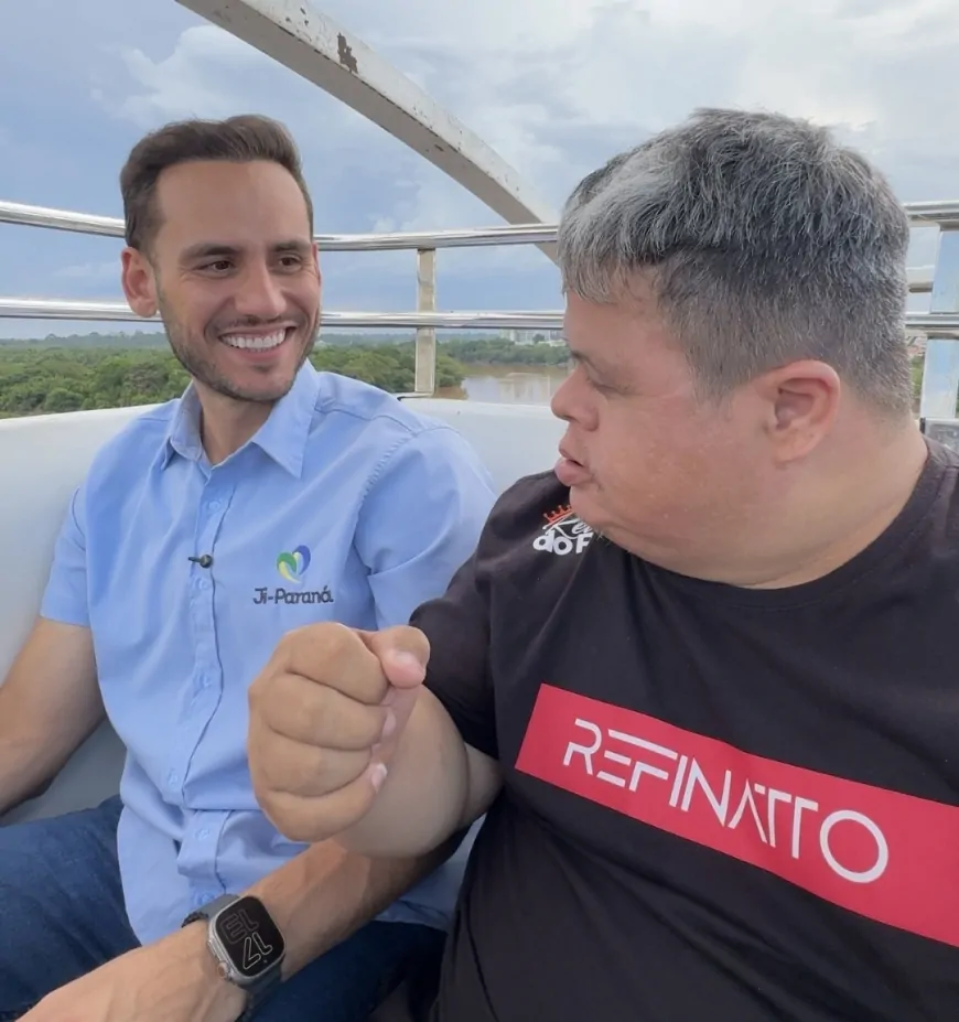 Prefeito leva alunos da APAE para andar de roda-gigante pela primeira vez