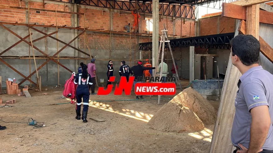 Descarga elétrica por indução mobiliza equipes de resgate em obra de Ji-Paraná