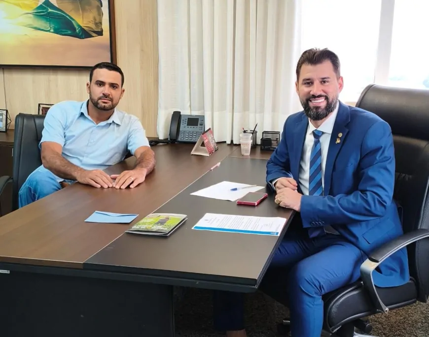 Deputado Nim Barroso recebe vereador Fábio Toledo para alinhamento de demandas de Machadinho d’Oeste