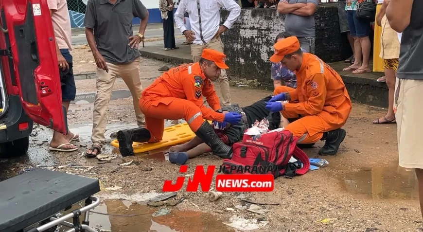 Colisão em cruzamento deixa motociclista ferido em Ji-Paraná