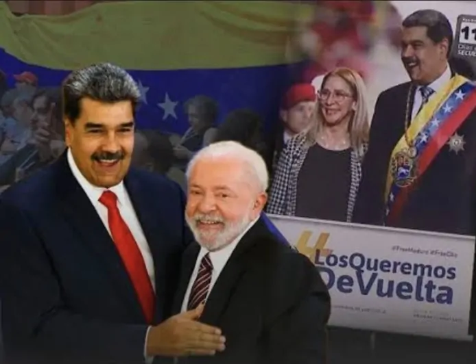 Banner em congresso do PT defende volta de Maduro à Venezuela