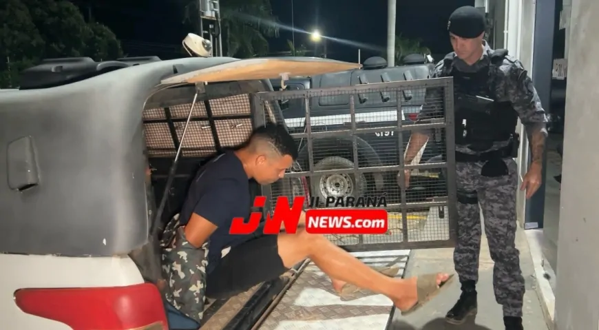 Homem tenta fugir pelo mato, mas acaba preso com drogas e balança em Ji-Paraná
