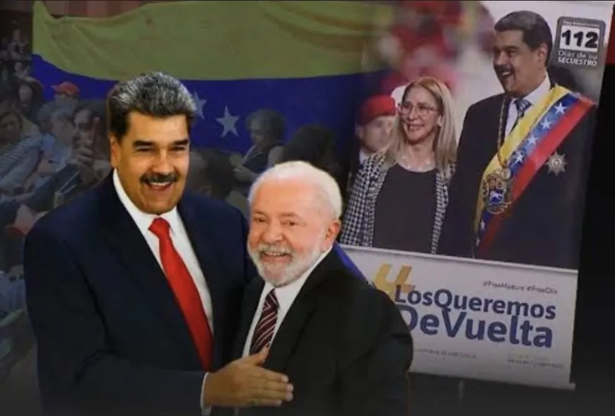 Banner em congresso do PT defende volta de Maduro à Venezuela