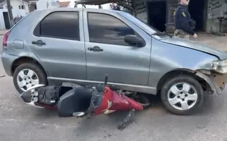 Colisão entre carro e moto deixa gestante e criança feridas no 2º distrito de Ji-Paraná