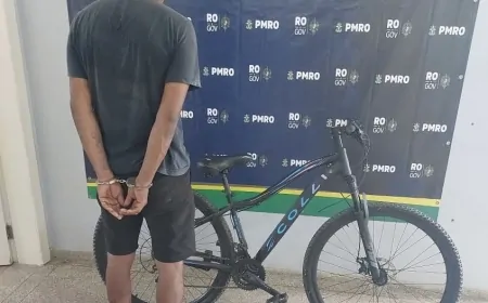 Suspeito é preso pela Polícia Militar e bicicleta furtada é recuperada no bairro Nova Brasília