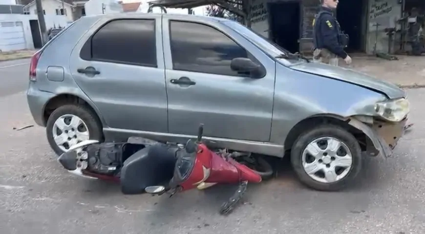 Colisão entre carro e moto deixa gestante e criança feridas no 2º distrito de Ji-Paraná