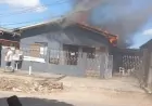 Incêndio destrói móveis de residência e mobiliza bombeiros no bairro Santiago
