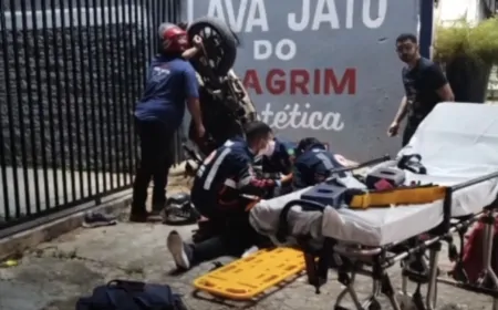 Motociclista é Socorrido Após Acidente Durante a Madrugada no Bairro Nova Brasília, Em Ji-Paraná