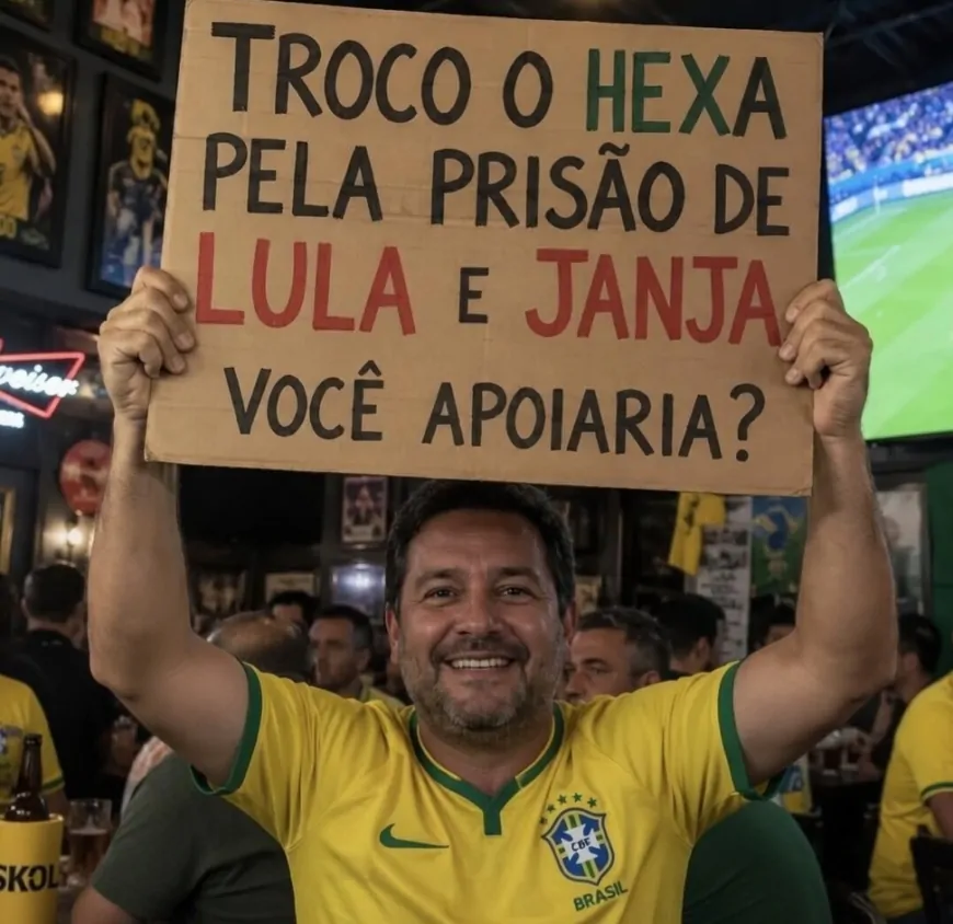 Homem viraliza: “Troco O Hexa pela prisão de Lula e Janja